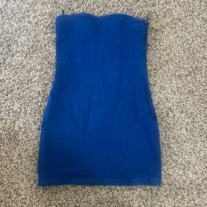 Zara Strapless Dress in Deep Blue